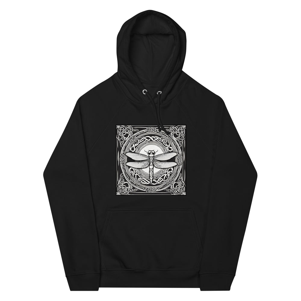 The Dragonfly Celtic Unisex eco raglan hoodie
