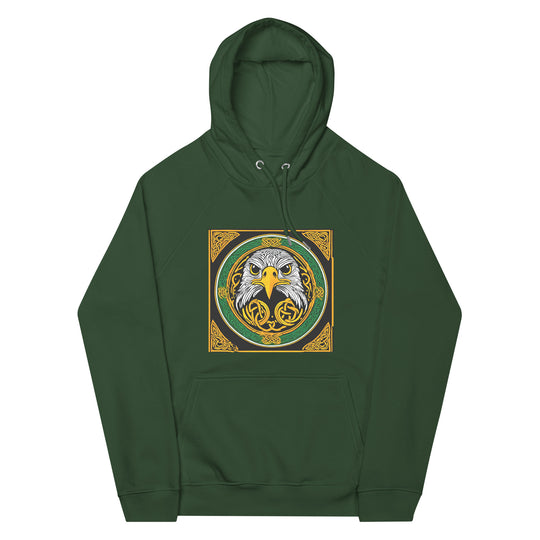 Celtic Falcon Zodiac Unisex eco raglan hoodie