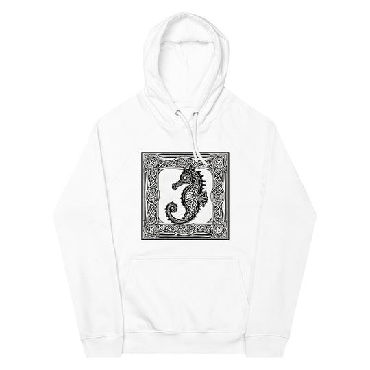 The Seahorse Celtic Zodiac Unisex eco raglan hoodie